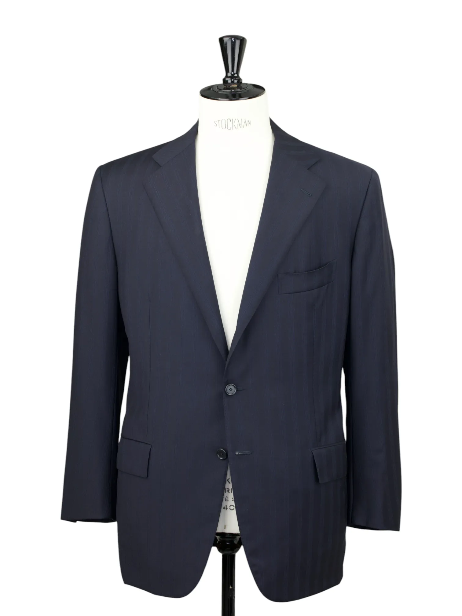 Cesare Attolini Navy & Light Blue Super 150’s Pinstripe Suit
