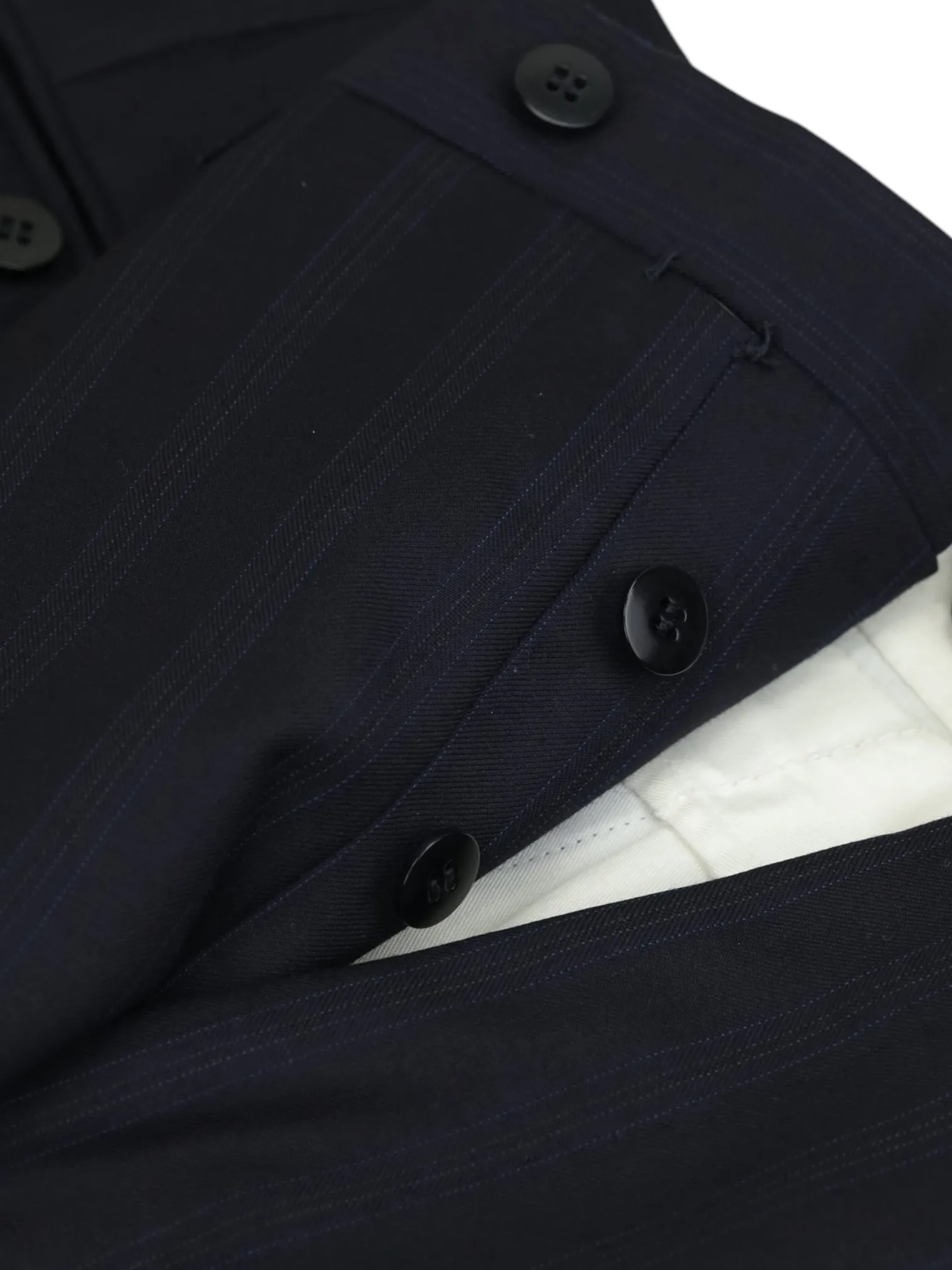 Cesare Attolini Navy & Light Blue Super 150’s Pinstripe Suit
