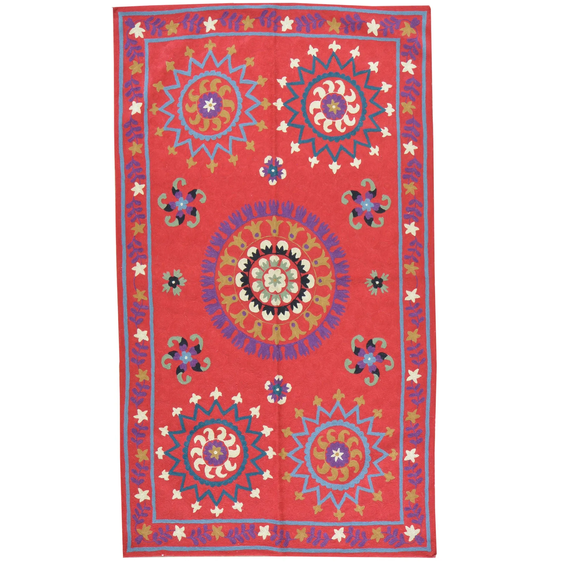 Chain-Stitched Fine India Handmade Wool Rug (Size 2.11 X 5.2) Cwral-7842