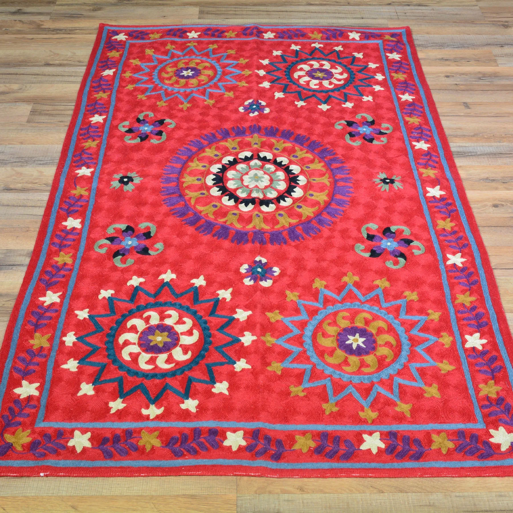 Chain-Stitched Fine India Handmade Wool Rug (Size 2.11 X 5.2) Cwral-7842