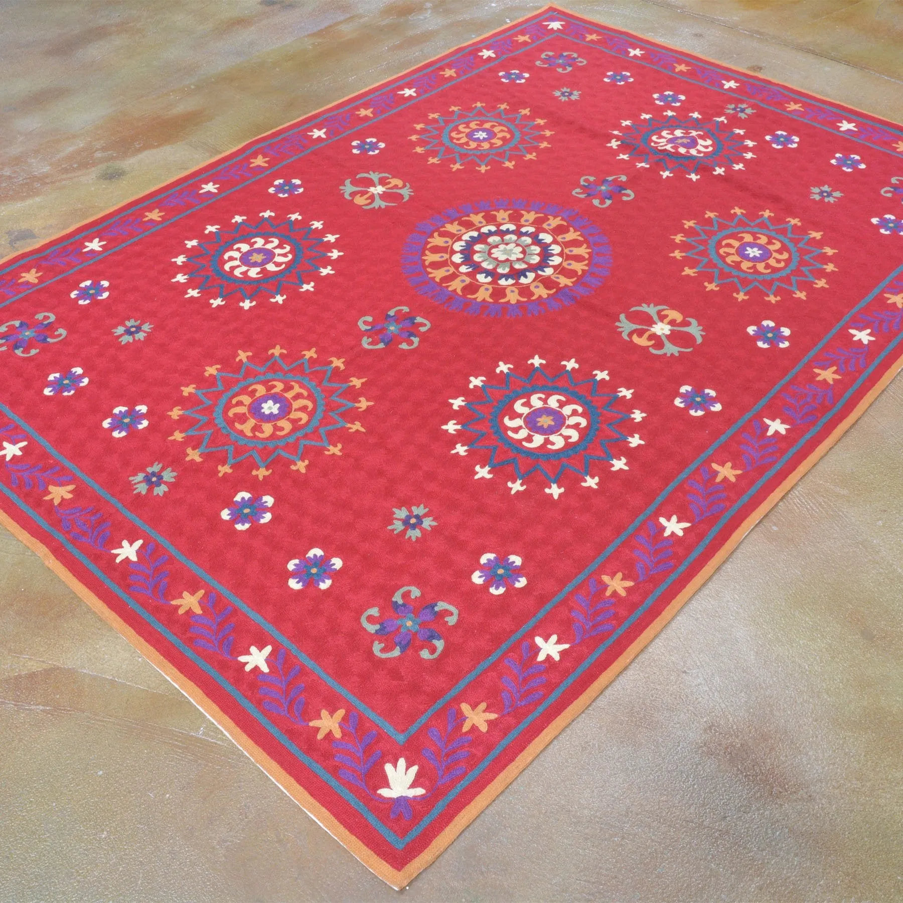 Chain-Stitched Fine India Handmade Wool Rug (Size 4.11 X 7.1) Brrsf-6078