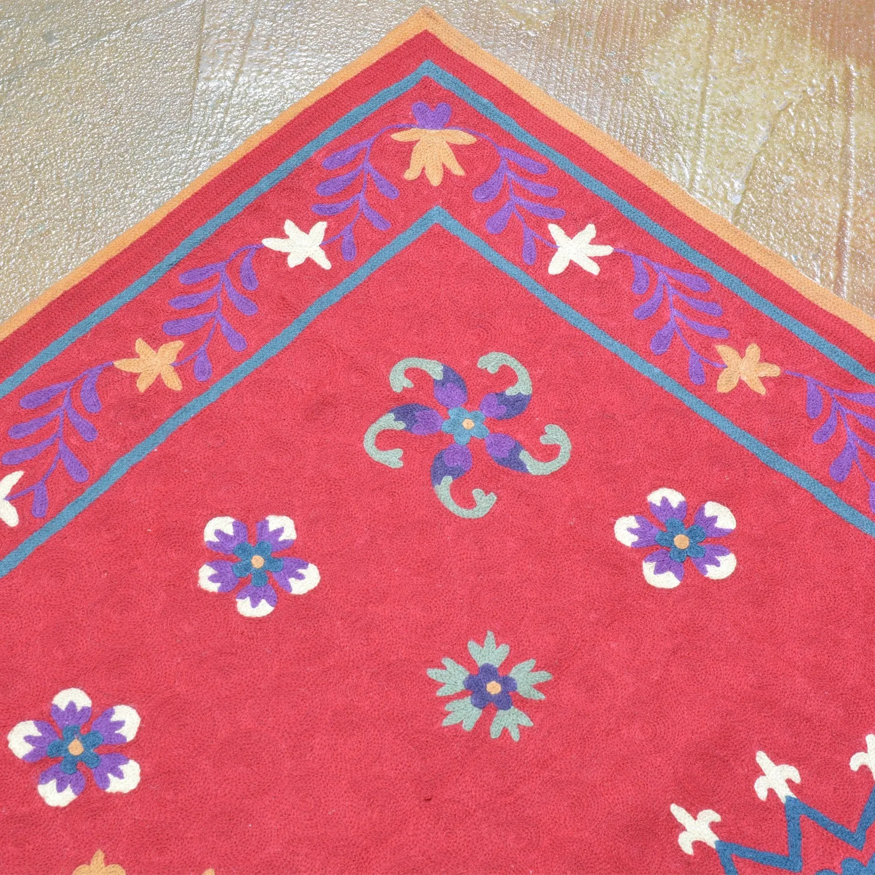 Chain-Stitched Fine India Handmade Wool Rug (Size 4.11 X 7.1) Brrsf-6078