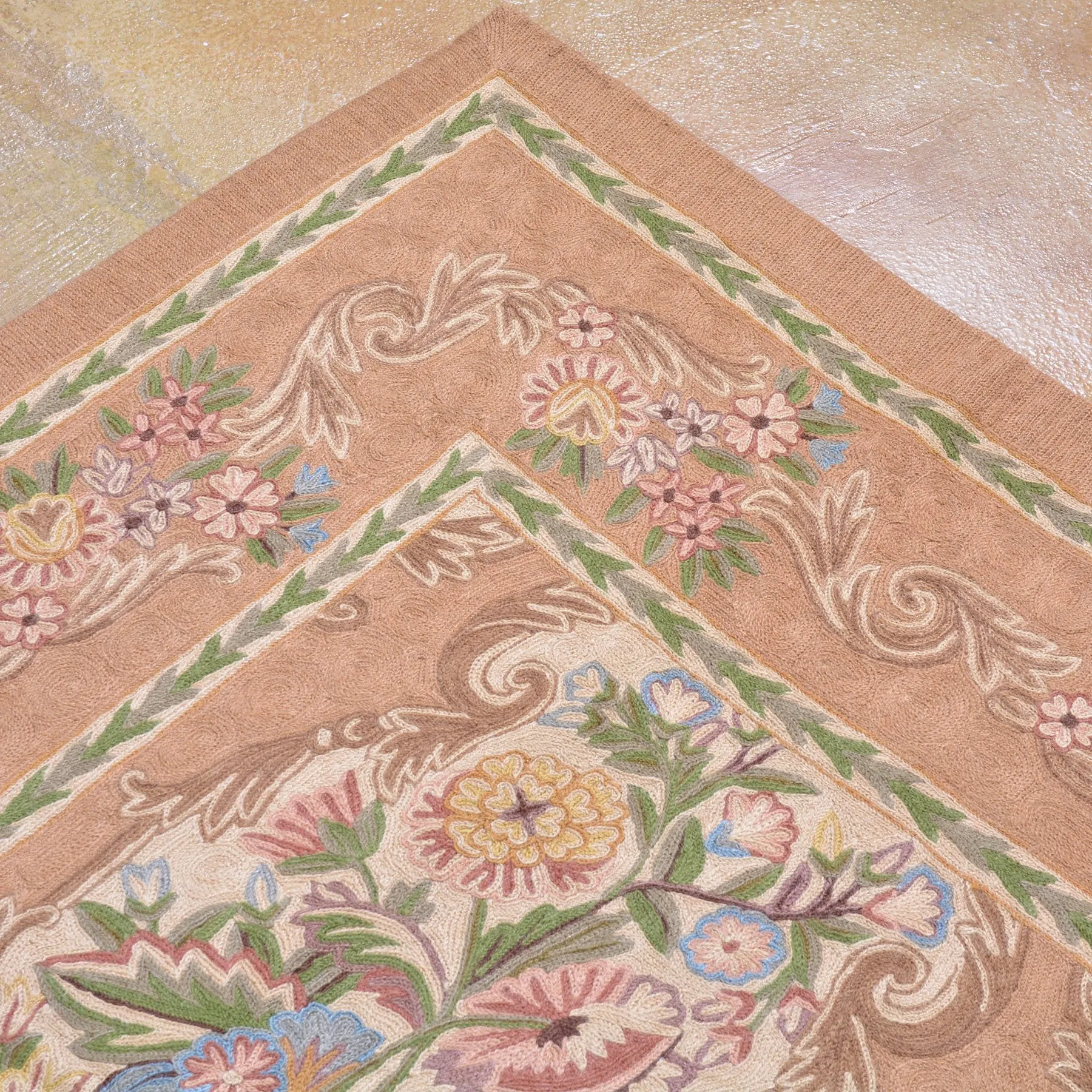 Chain-Stitched Fine India Handmade Wool Rug (Size 6.0 X 9.0) Brrsf-6162