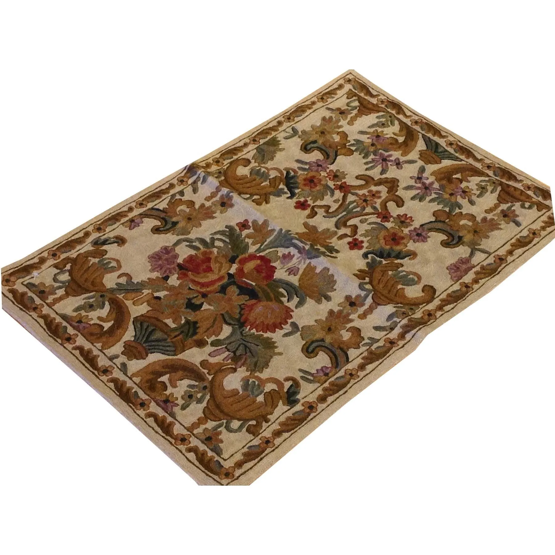 Chain-Stitched Fine Kashmiri Handmade Rug (Size 1.11 X 2.11) Brral-5286