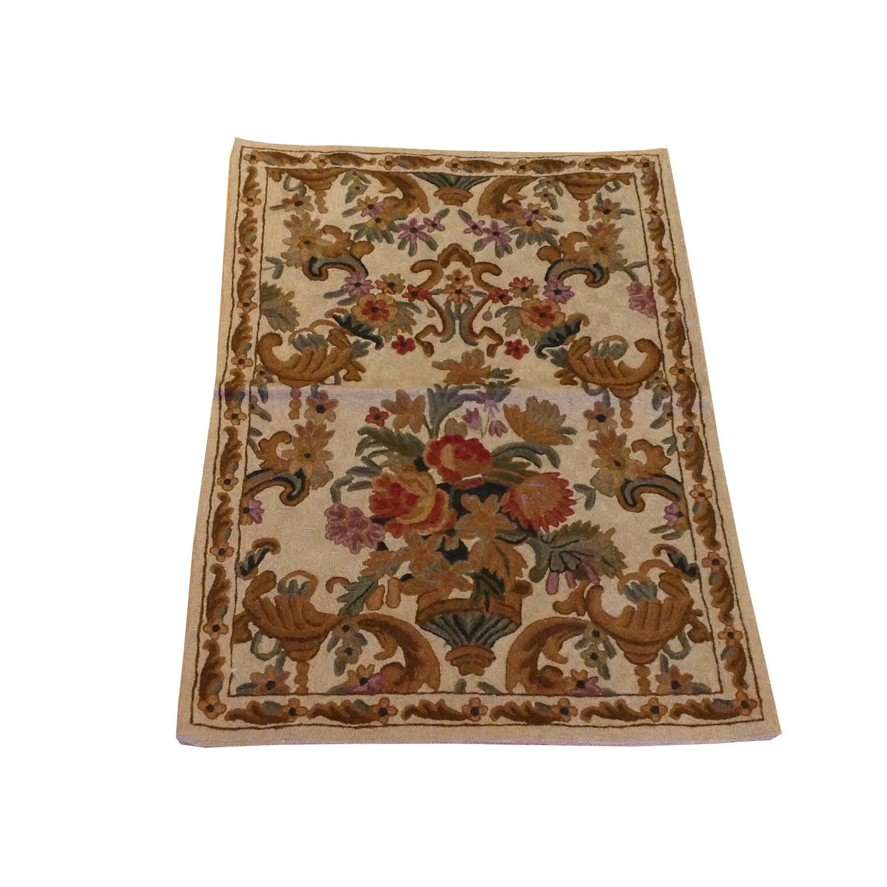 Chain-Stitched Fine Kashmiri Handmade Rug (Size 1.11 X 2.11) Brral-5286