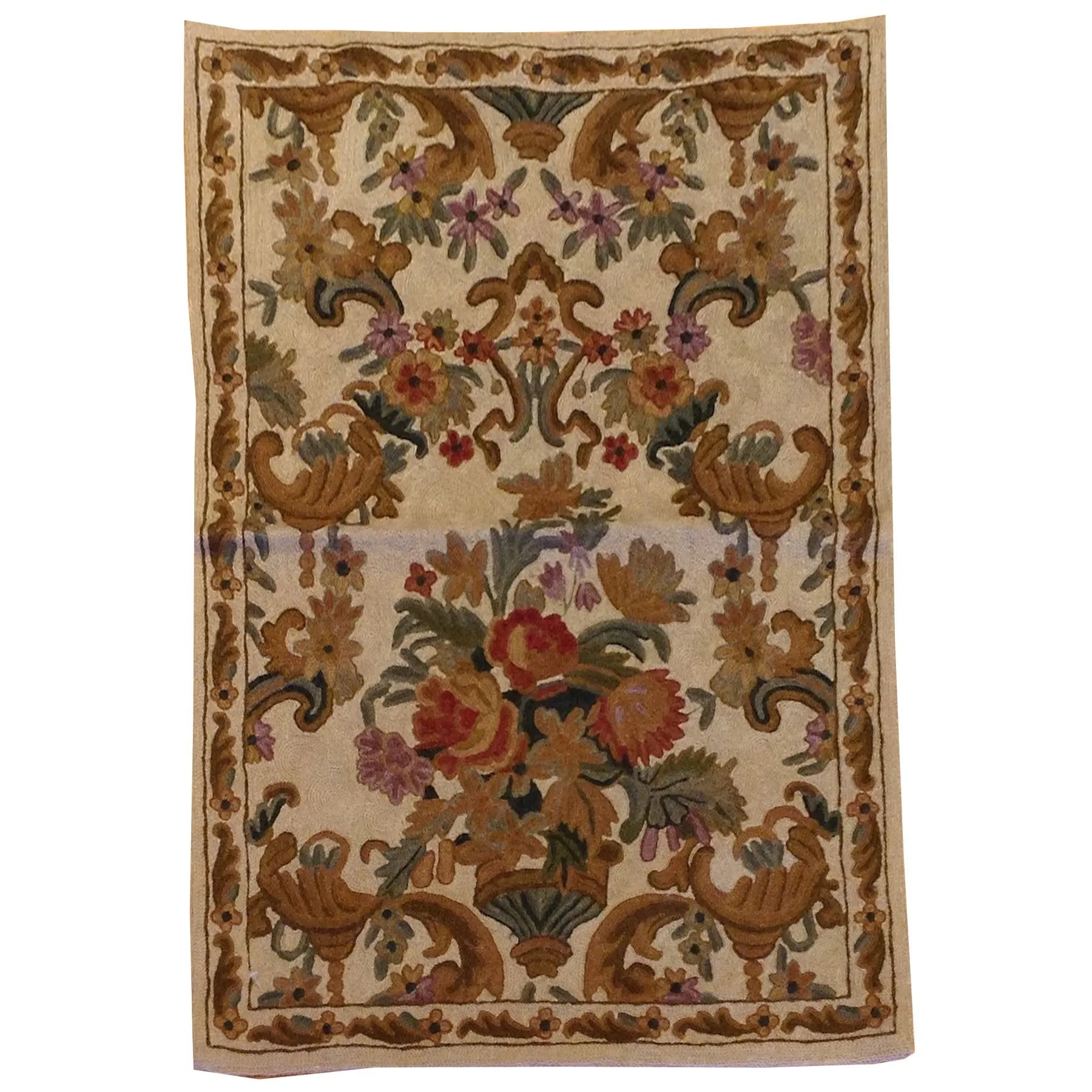 Chain-Stitched Fine Kashmiri Handmade Rug (Size 1.11 X 2.11) Brral-5286