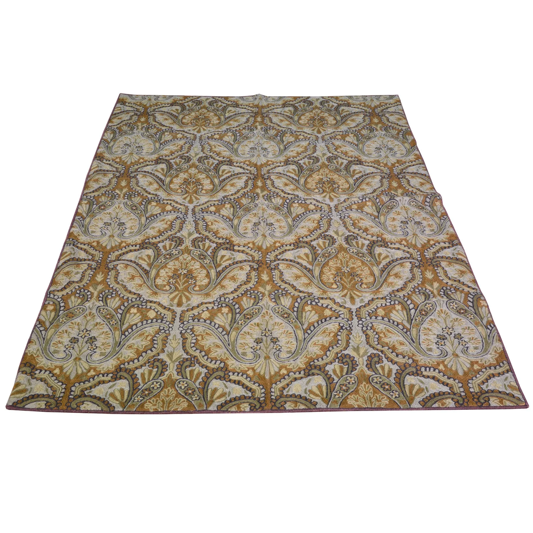 Chain-Stitched Kashmiri Floral Handmade Wool Rug (Size 4.1 X 6.1) Brral-5211