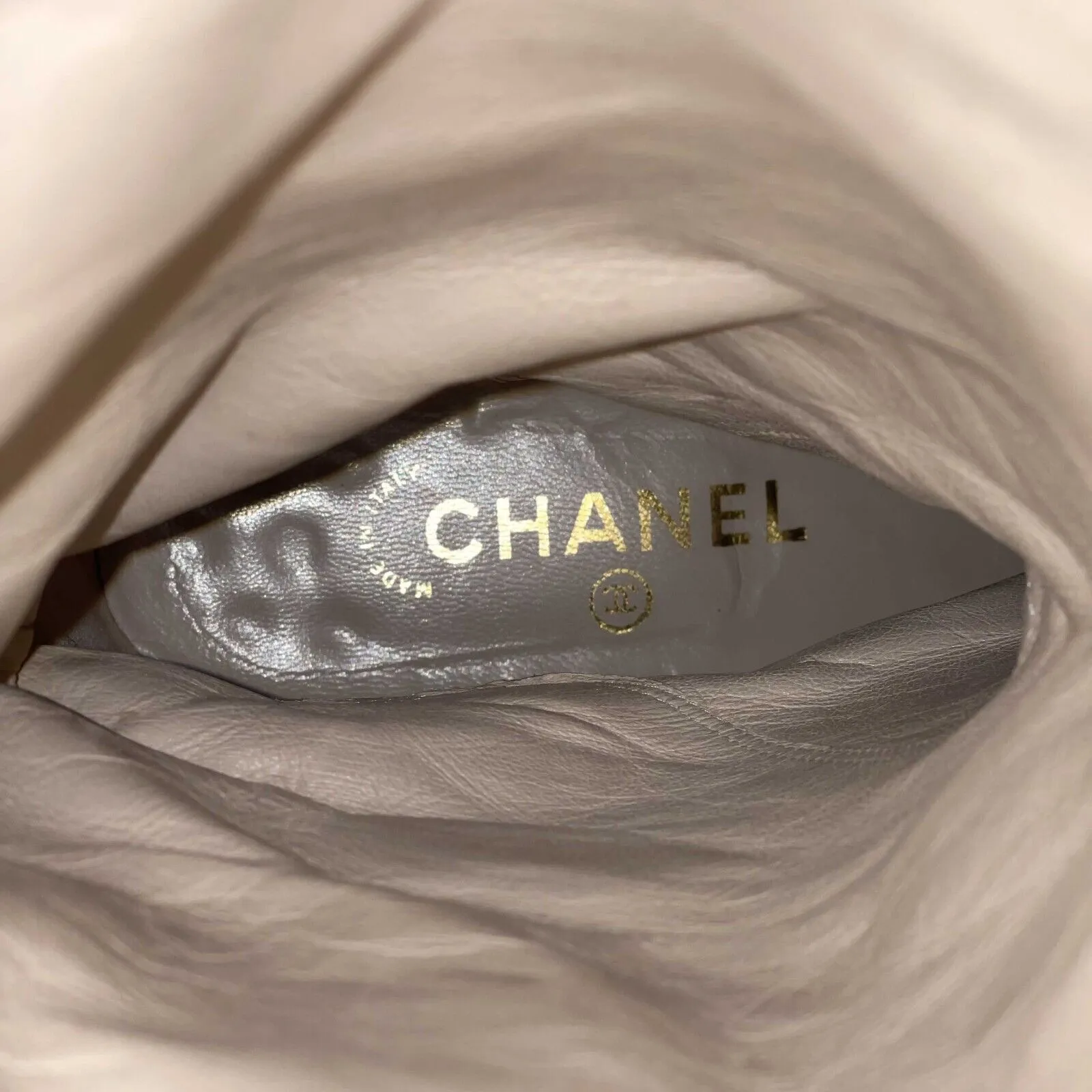 CHANEL - Black Turn Lock CC Leather Boots - 38 US 8
