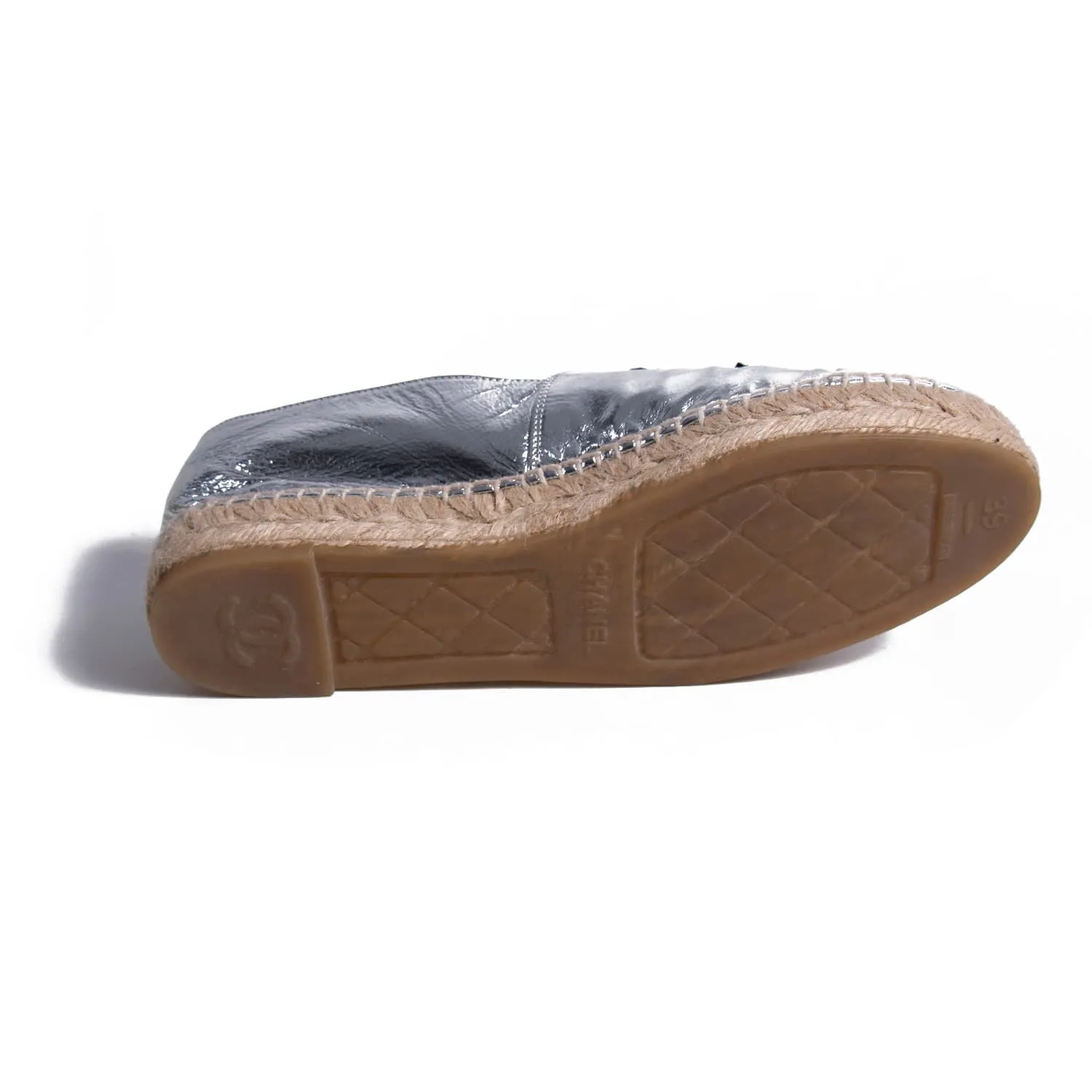 Chanel Metallic Leather CC Espadrilles
