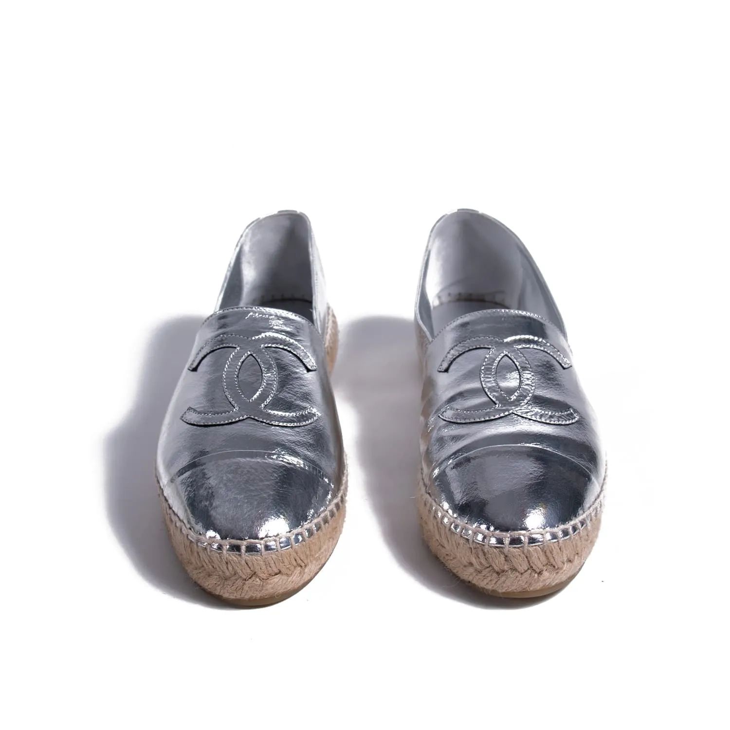 Chanel Metallic Leather CC Espadrilles
