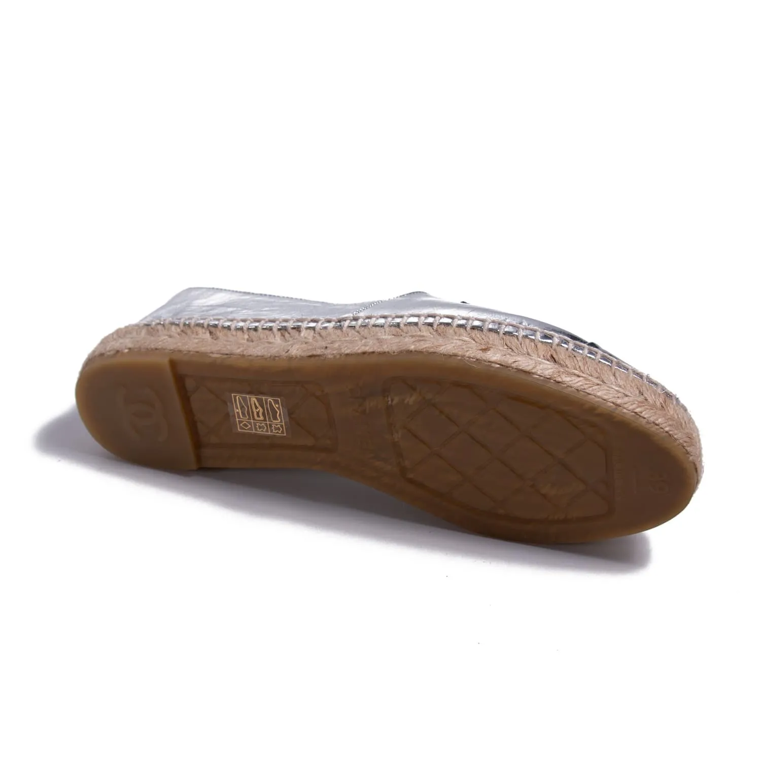 Chanel Metallic Leather CC Espadrilles