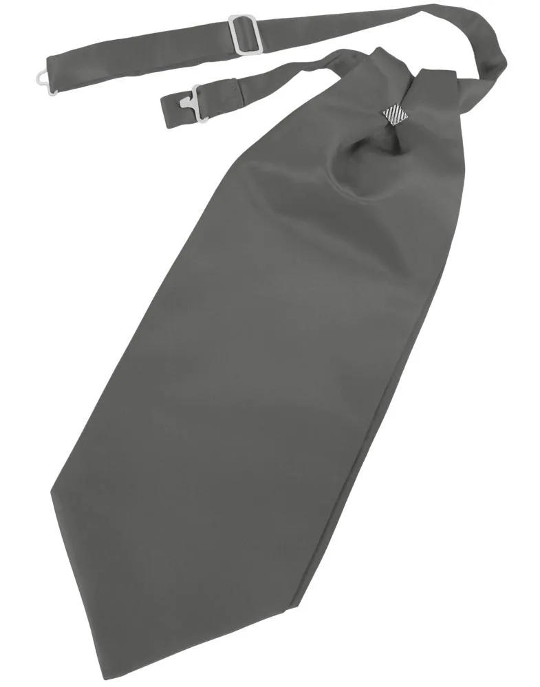 Charcoal Solid Satin Kids Cravat