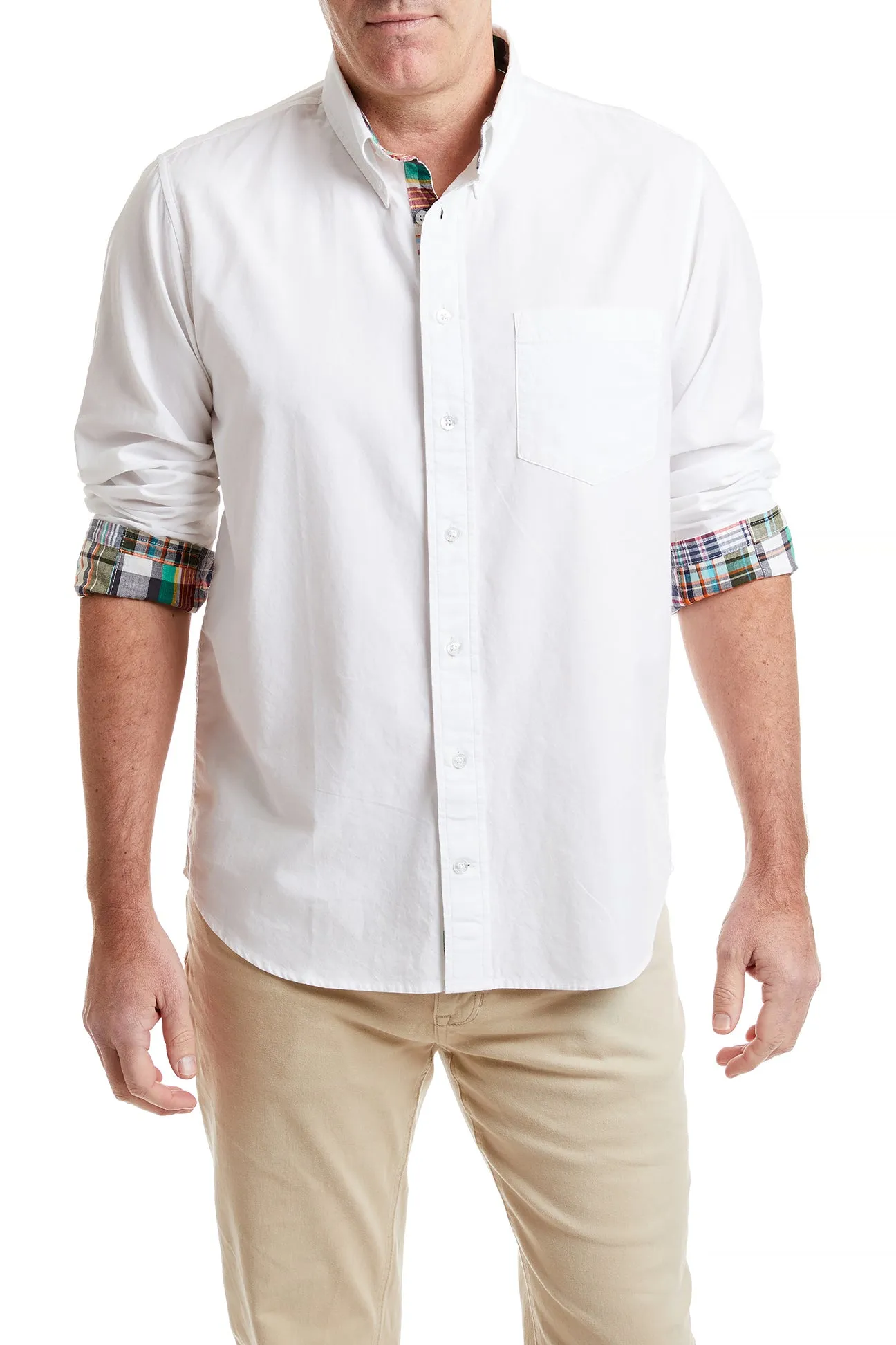Chase Shirt White Oxford with Osterville Patch Madras