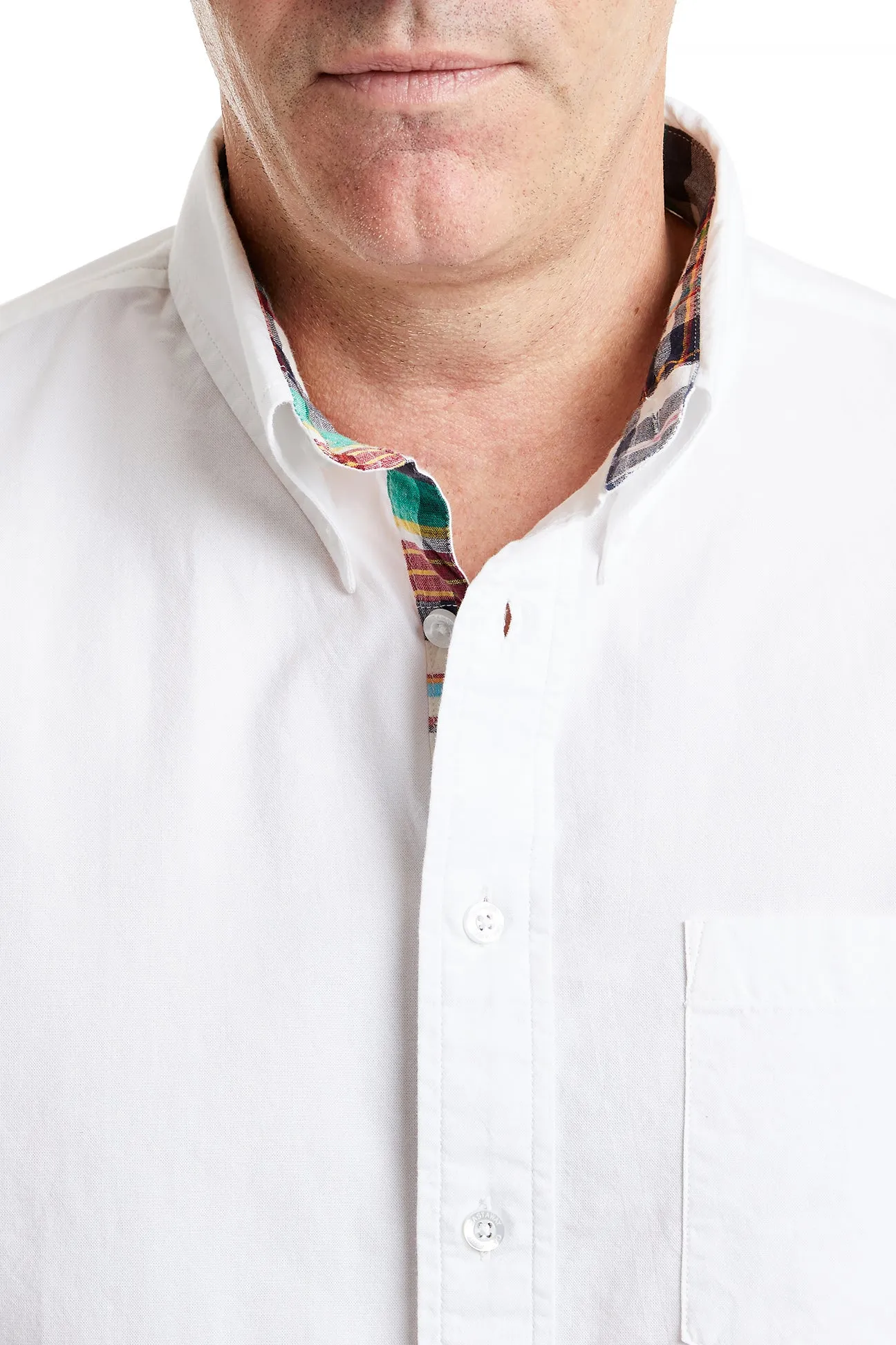 Chase Shirt White Oxford with Osterville Patch Madras