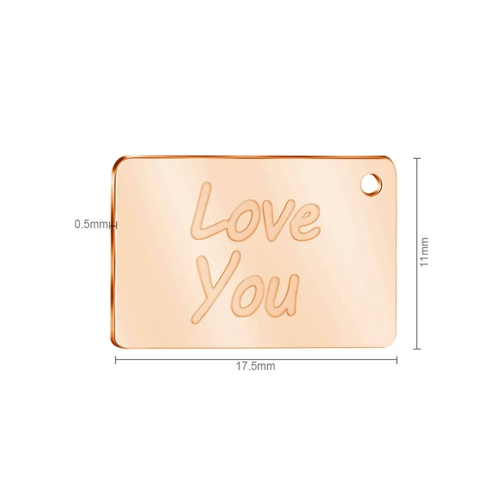 Chic Titanium Steel Envelope Locket Pendant With LOVE YOU Letter Chain Necklace