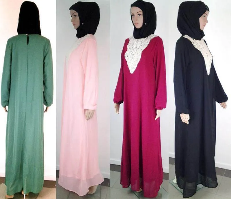 Chiffon double layer Kaftan Women Islamic Abaya Jilbab Long Sleeve HSZ10009 (ML)