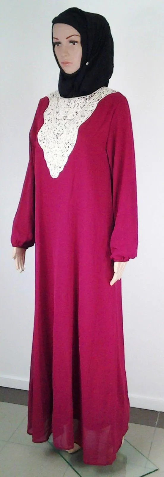 Chiffon double layer Kaftan Women Islamic Abaya Jilbab Long Sleeve HSZ10009 (ML)