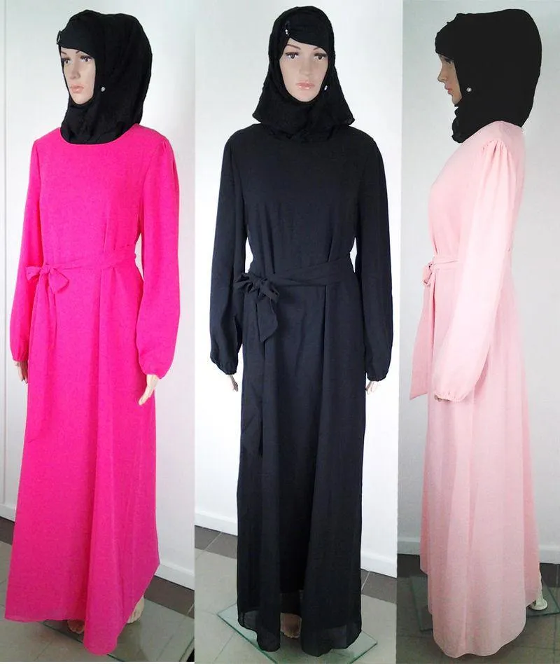 Chiffon Kaftan Islamic Abaya Jilbab Long Sleeve HSZ2001 (US14/16EU44/46UK18/20)
