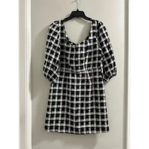 Chloe Kristyn Scoop Neck Checked Mini Dress Size 8