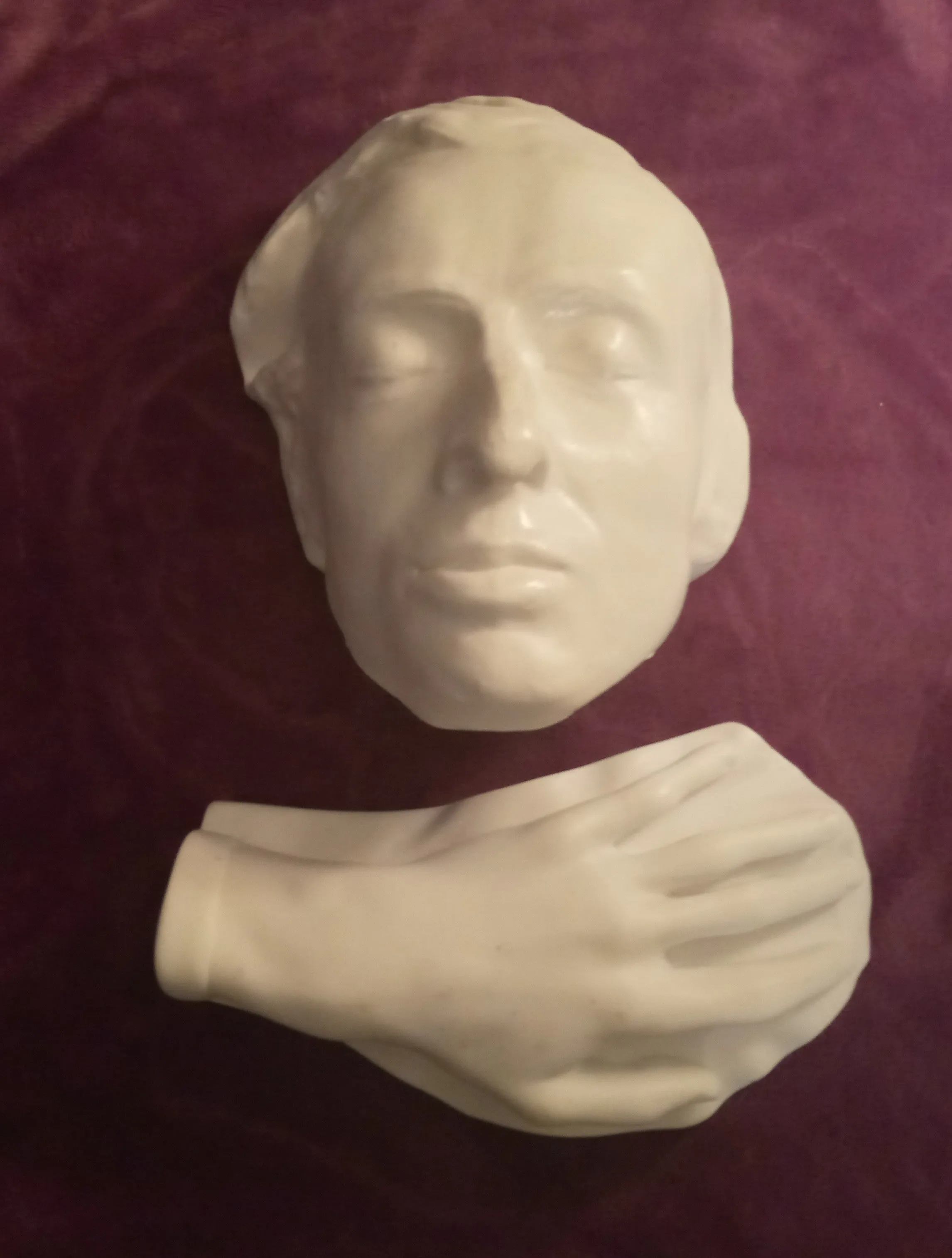 Chopin life mask Head and hand death cast