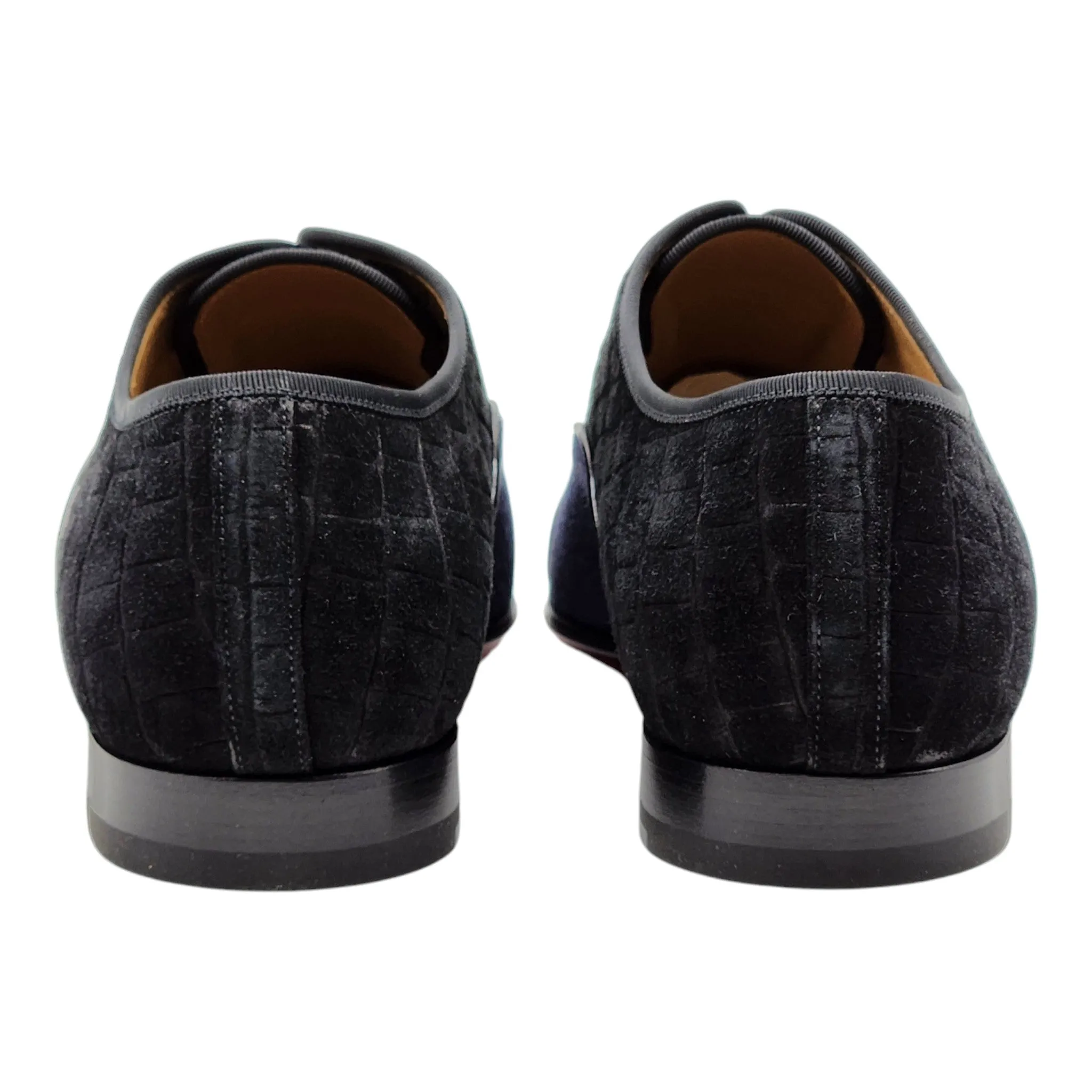 Christian Louboutin Alpha Male Oxford Shoes - Fabric and Leather - Black Blue - 42