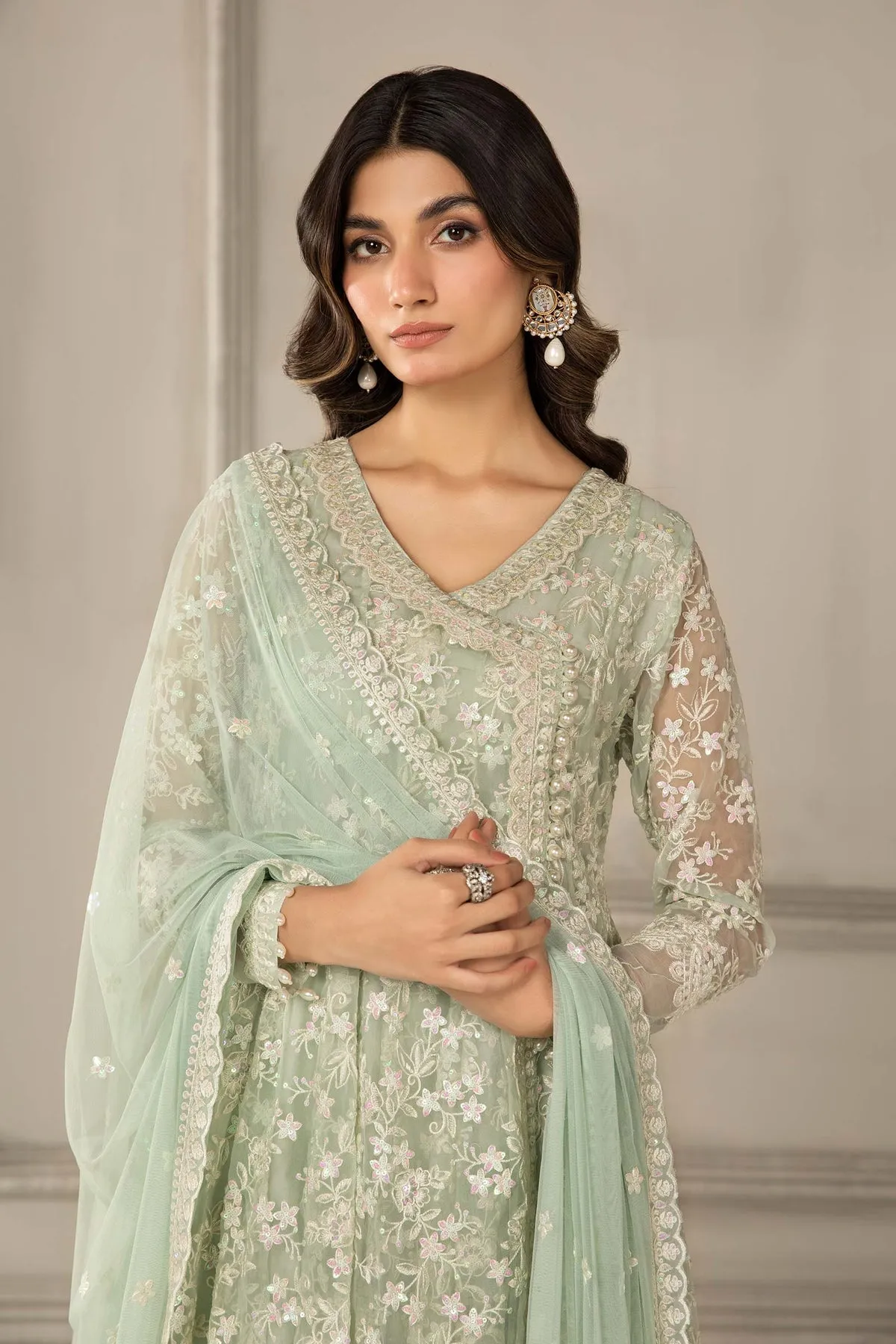 Classic Light Green Shade Maria B Luxury Formal Pakistani Salwar Suit