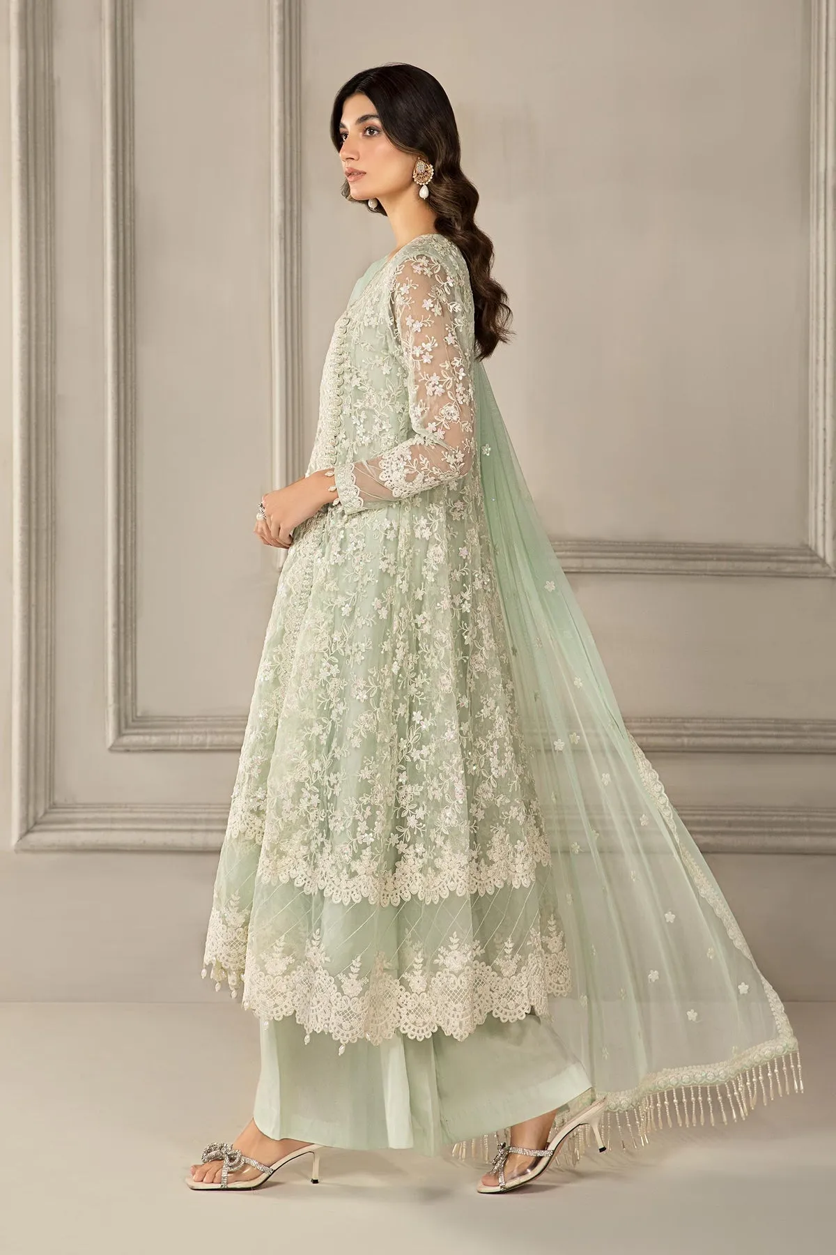 Classic Light Green Shade Maria B Luxury Formal Pakistani Salwar Suit