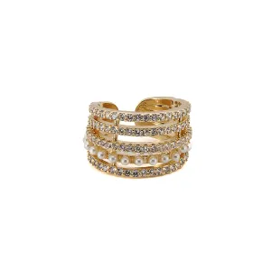 Cleopatra Pearl & Diamond Cuff Earring