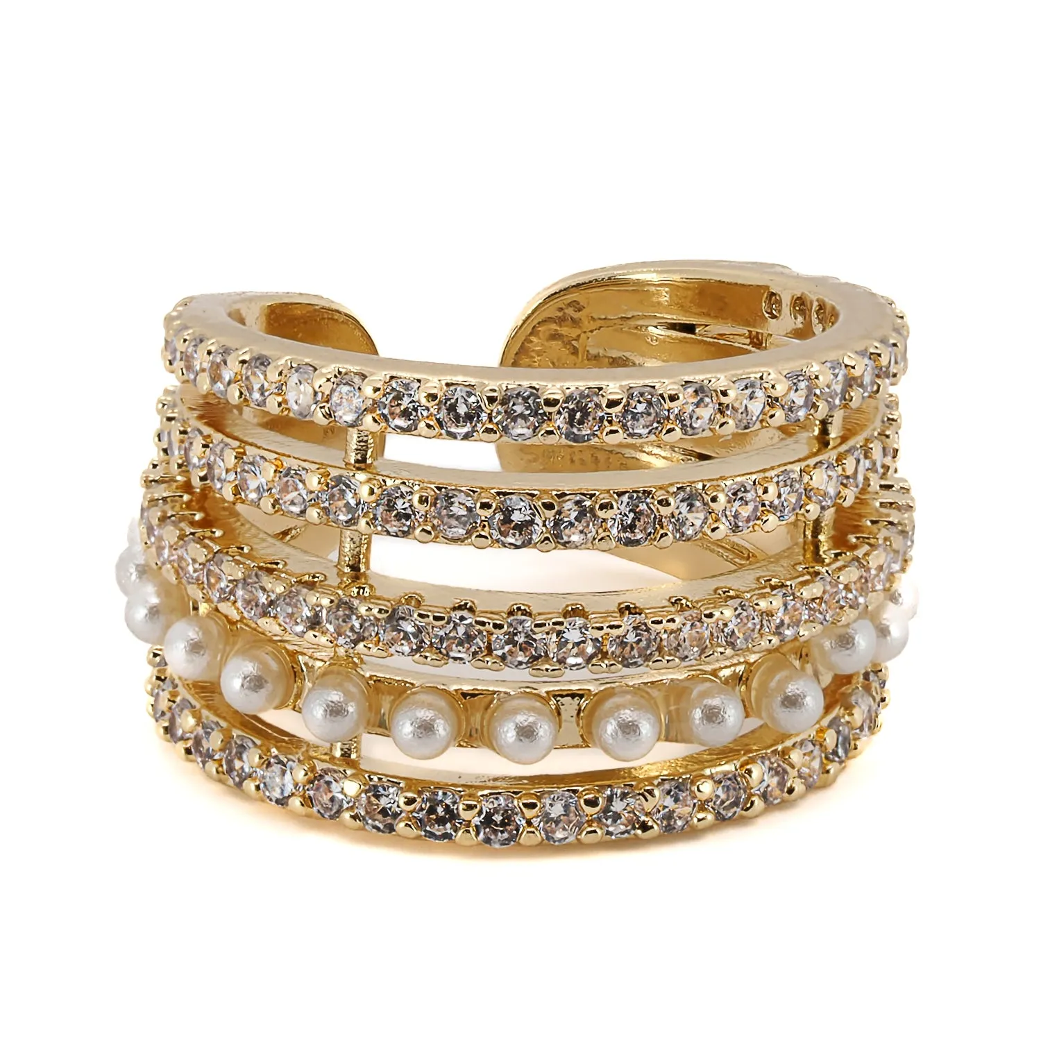 Cleopatra Pearl & Diamond Cuff Earring