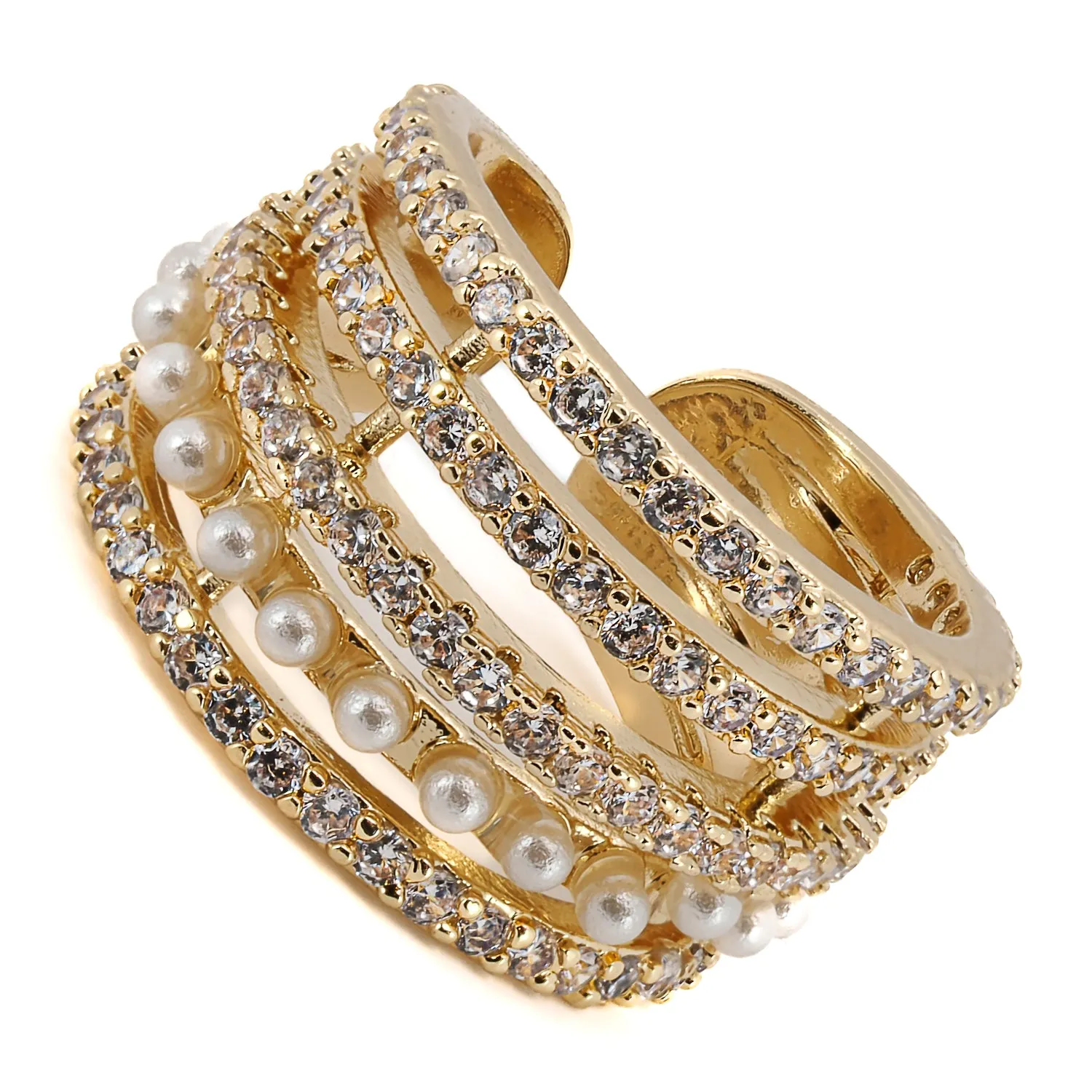 Cleopatra Pearl & Diamond Cuff Earring