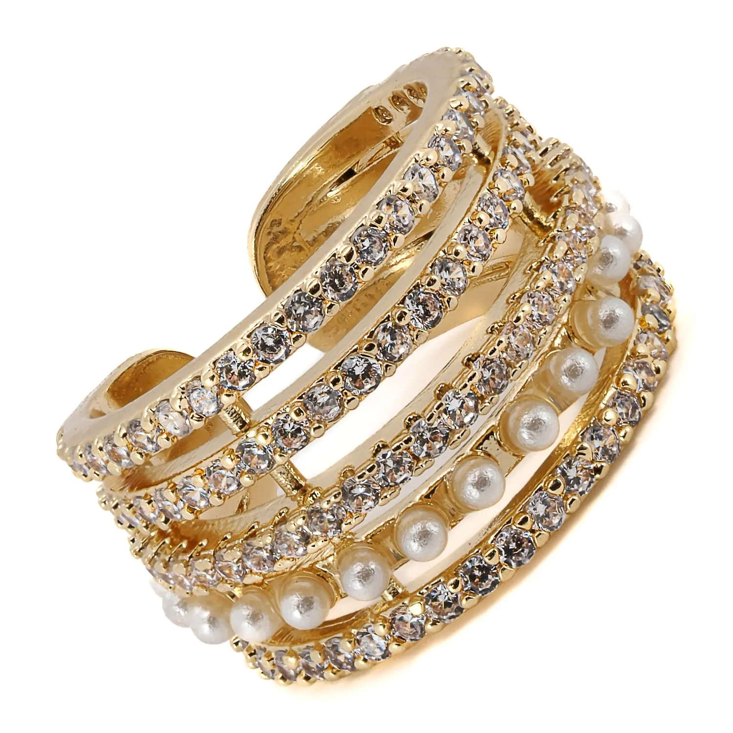 Cleopatra Pearl & Diamond Cuff Earring