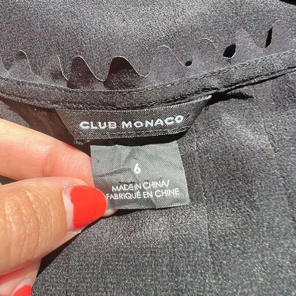 CLUB MONACO PLEATED TUNIC DRESS WITH SCALLOPED TRIM NECKLINE SIZE 6