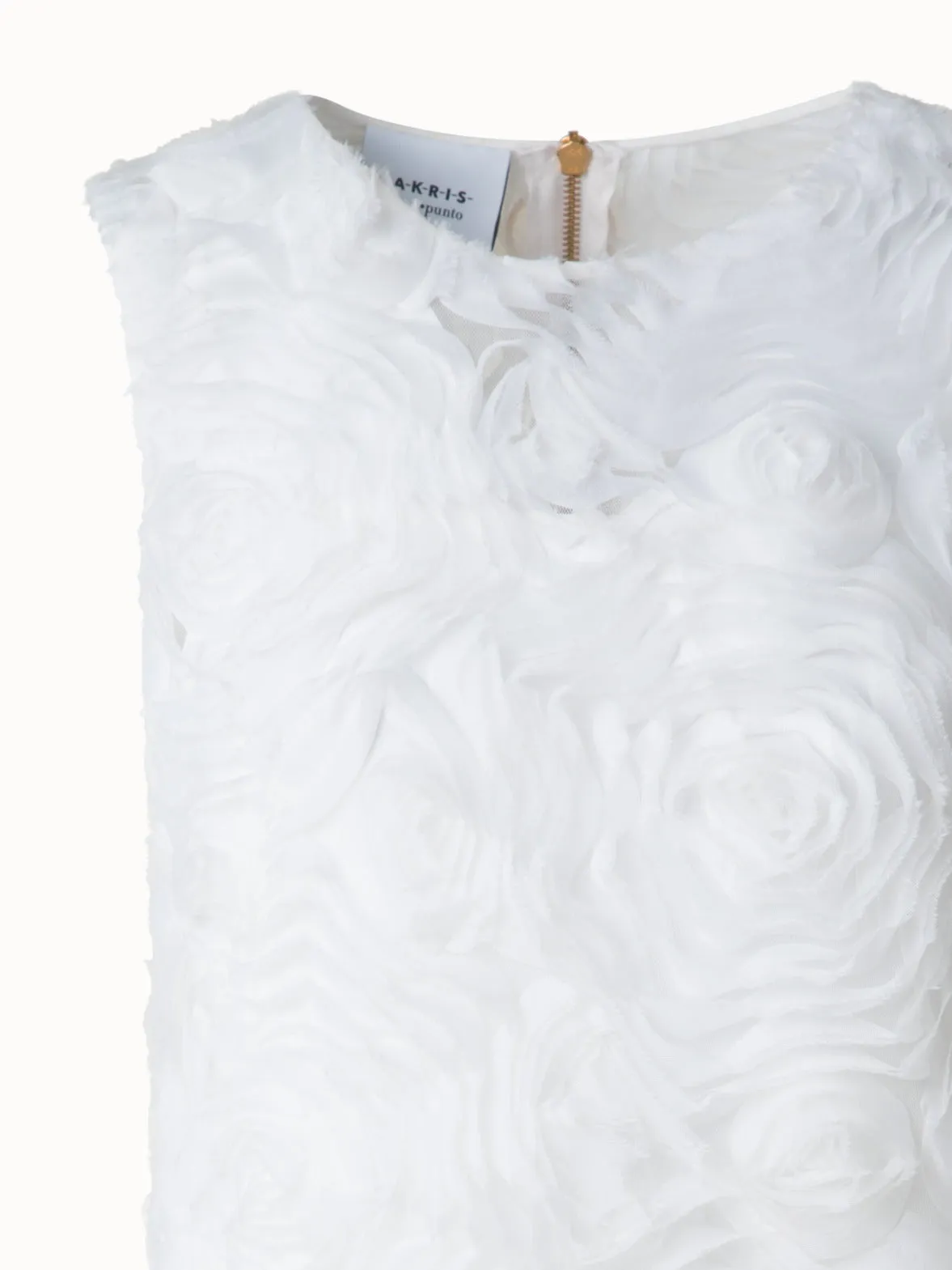 Cocktail Dress with 3D Carnation Embroidery