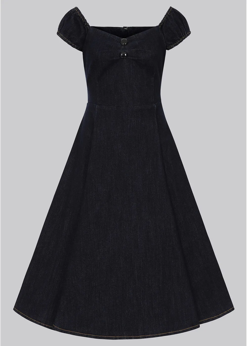 Collectif Dolores Denim 50's Swing Dress Navy
