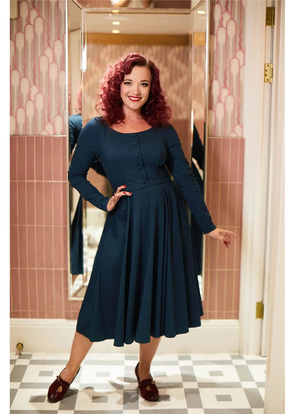 Collectif Edith 50's Swing Dress Teal