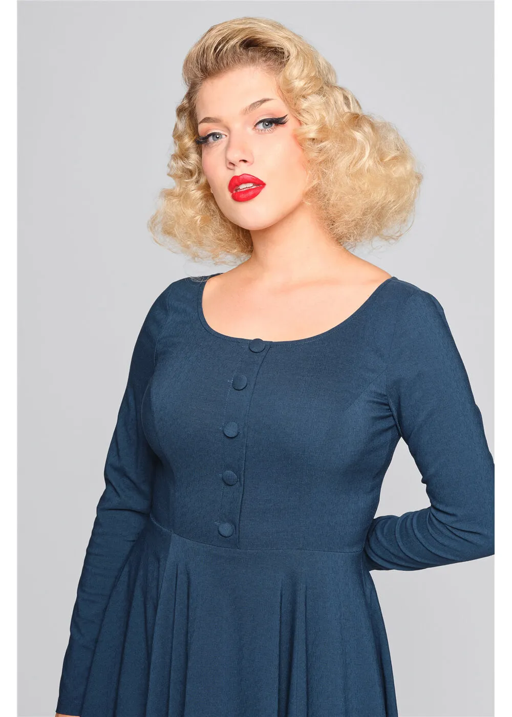 Collectif Edith 50's Swing Dress Teal