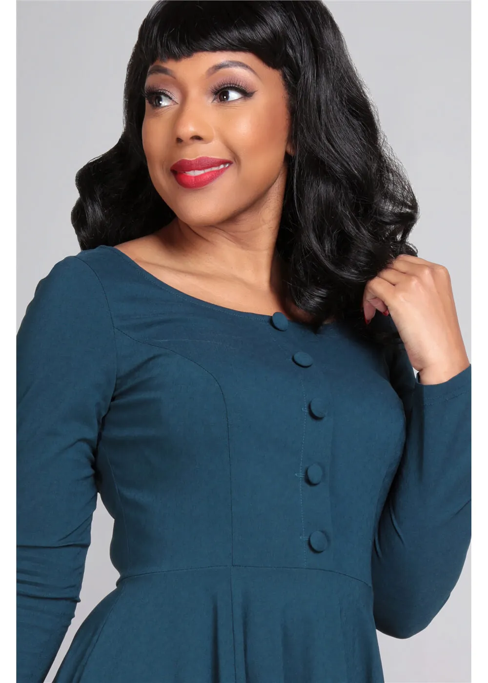 Collectif Edith 50's Swing Dress Teal