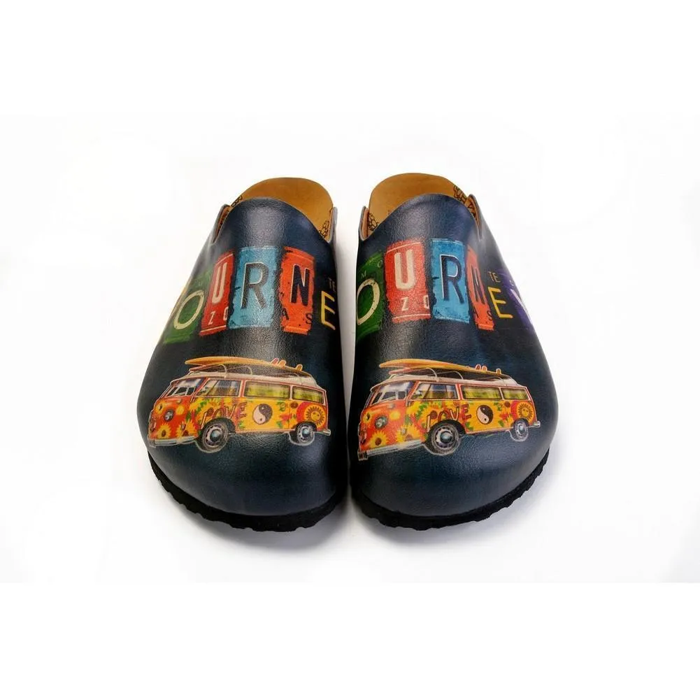Colorful Journey Written and Colorful Flowers Caravan Patterned Clogs - CET103