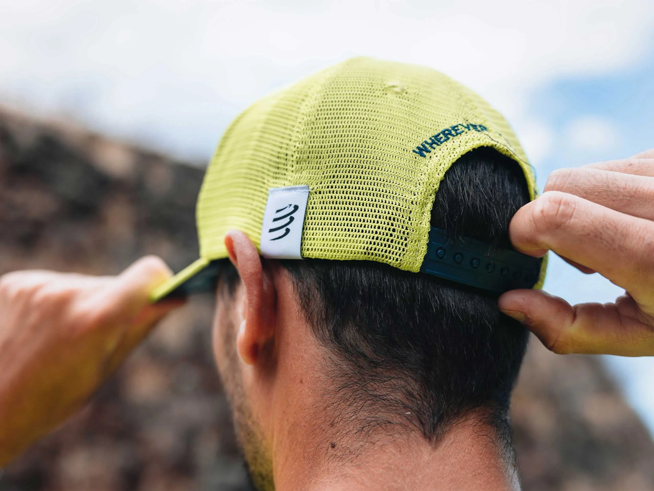 Compressport Unisex's Trucker Cap - Evening Primrose/Estate Blue