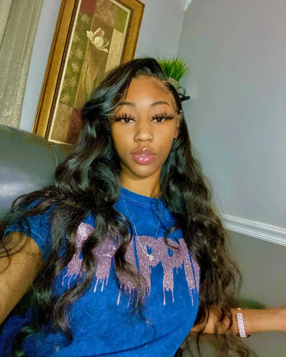 Confetti Glitter Drippin | Navy Blue Vintage Wash Tee