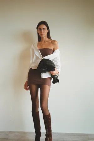 Convertible Mini Tube Dress - Chocolate