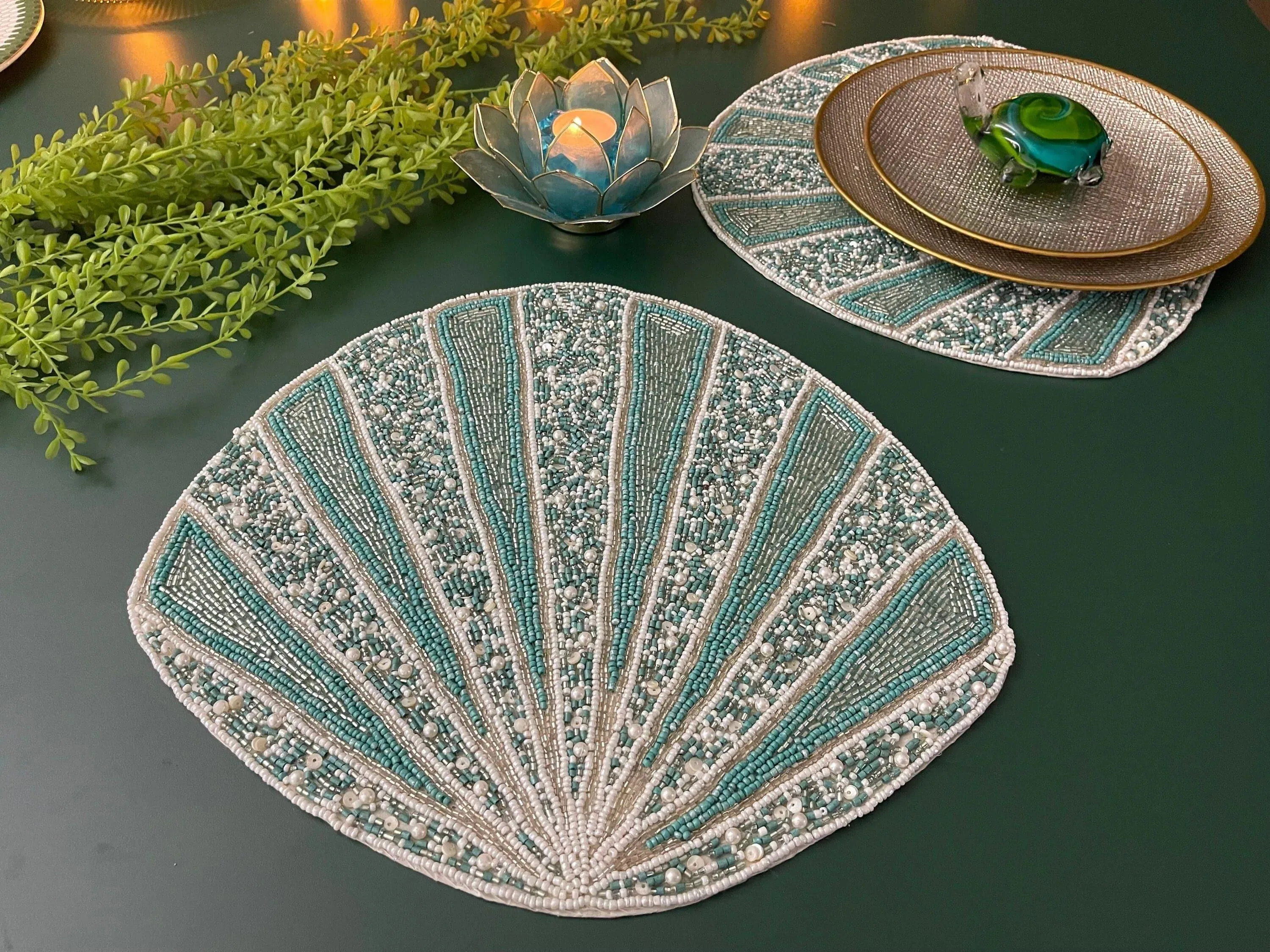 Coral Reef Beaded Placemat - Set of 4