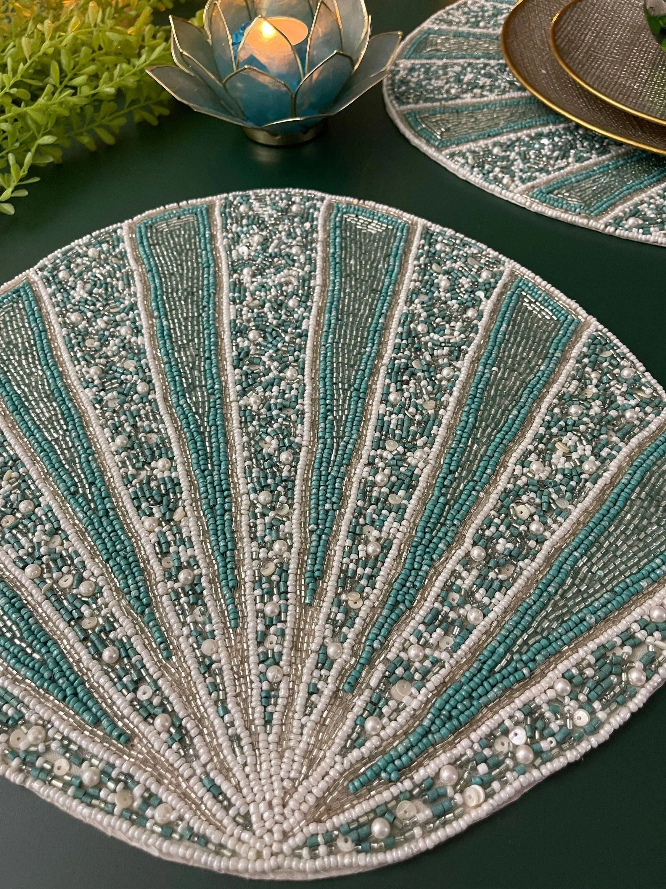 Coral Reef Beaded Placemat - Set of 4