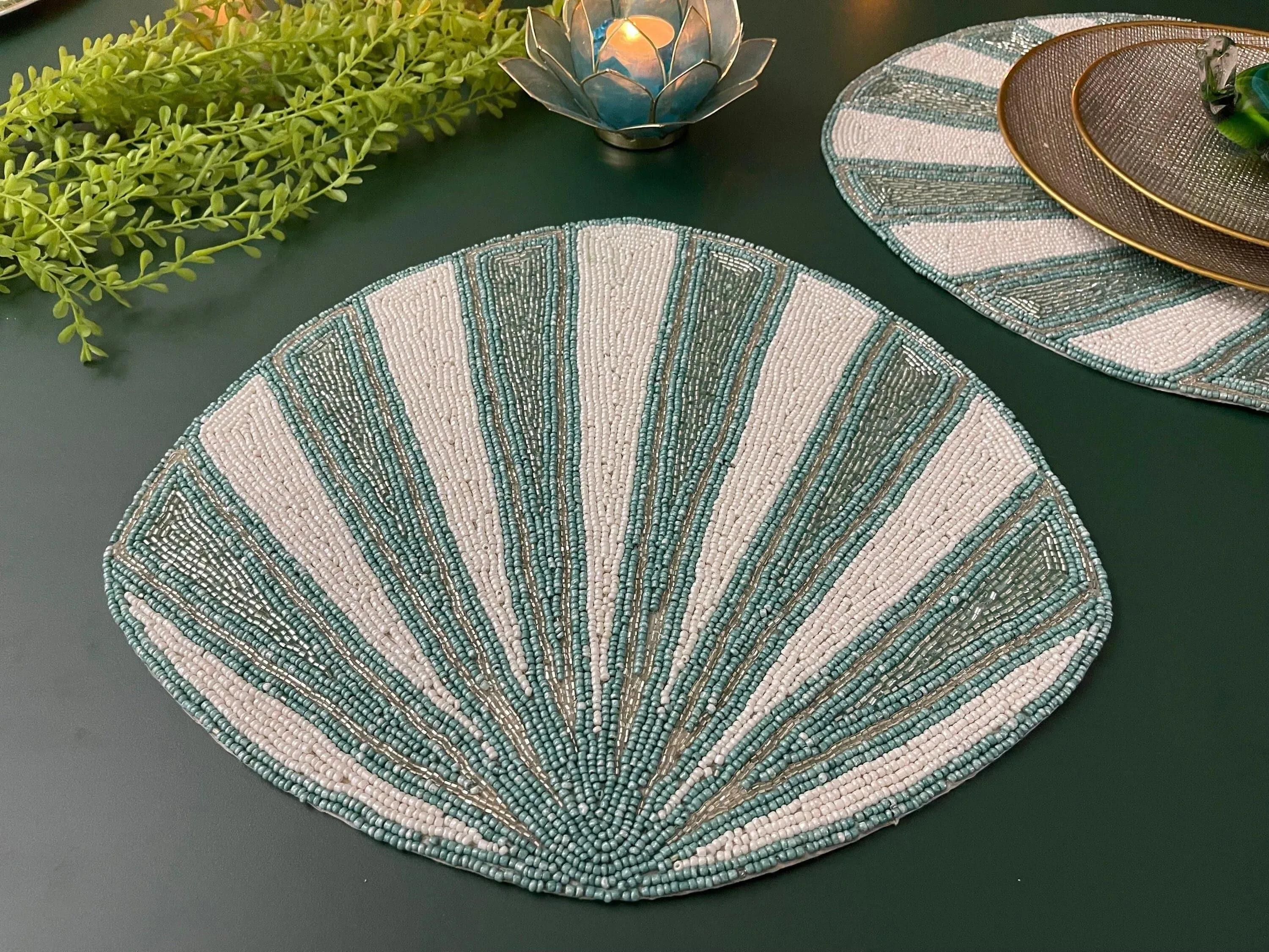 Coral Reef Beaded Placemat - Set of 4