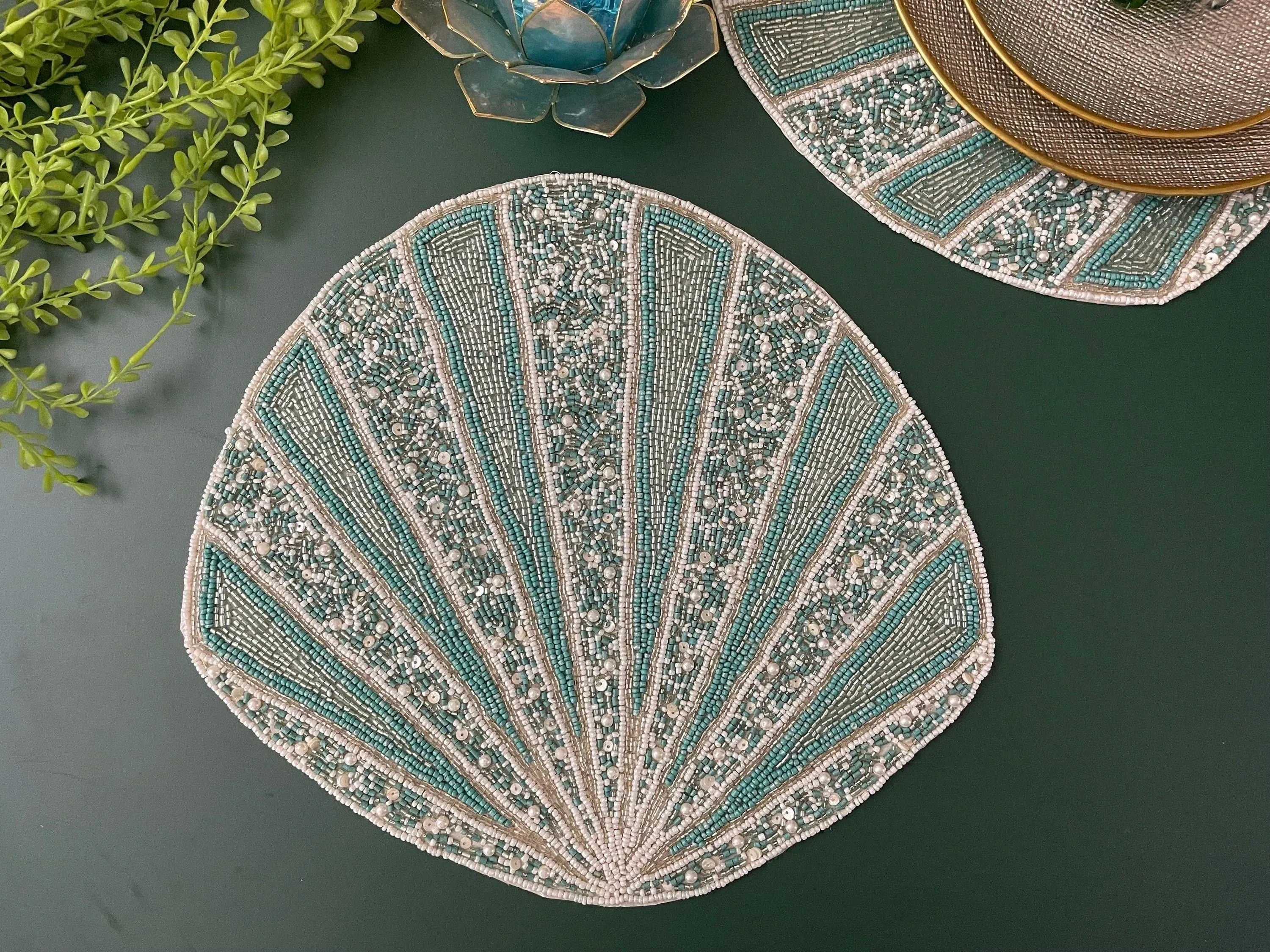 Coral Reef Beaded Placemat - Set of 4