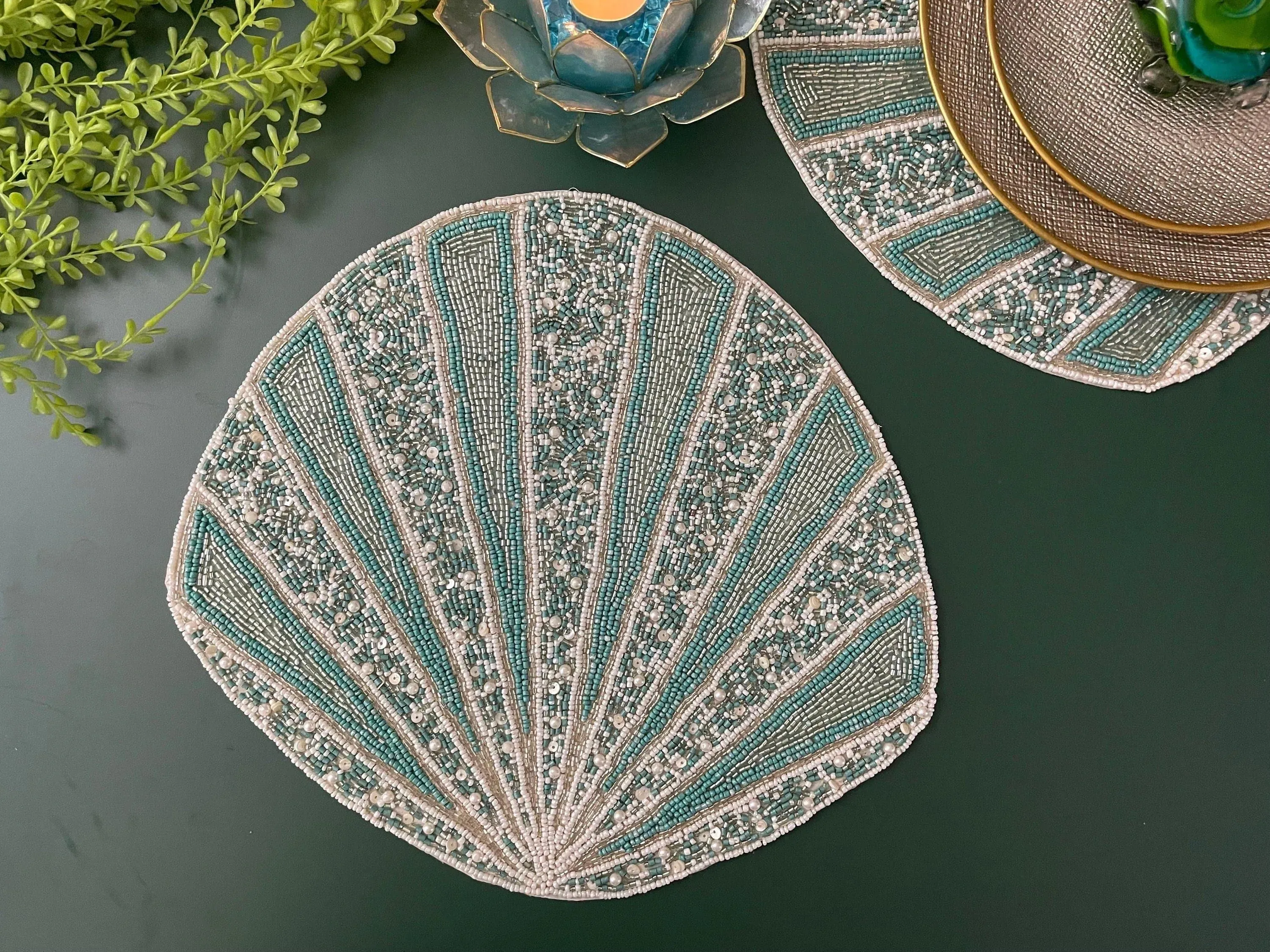 Coral Reef Beaded Placemat - Set of 4