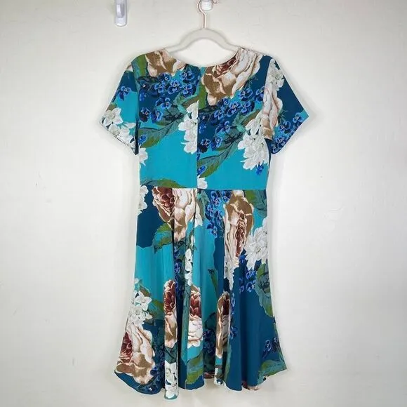 Corey Lynn Calter Anthrpology Flare Mini Dress Size 10 Floral Zipper Boho Party