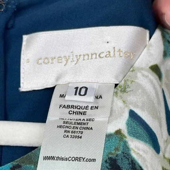 Corey Lynn Calter Anthrpology Flare Mini Dress Size 10 Floral Zipper Boho Party