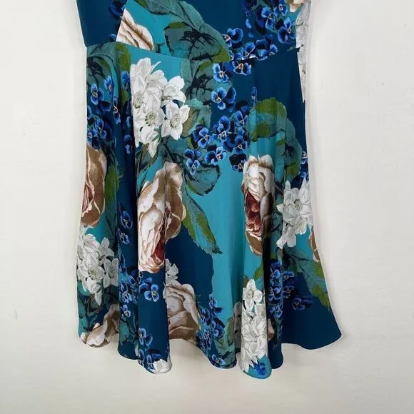 Corey Lynn Calter Anthrpology Flare Mini Dress Size 10 Floral Zipper Boho Party