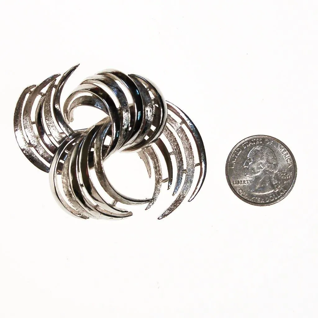 Coro Silver Modernist Abstract Brooch